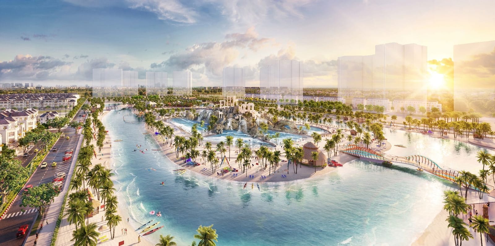 Hồ nước mặn Laguna tại Vinhomes Ocean Park 2 (phối cảnh) (ảnh: Vinhomes)